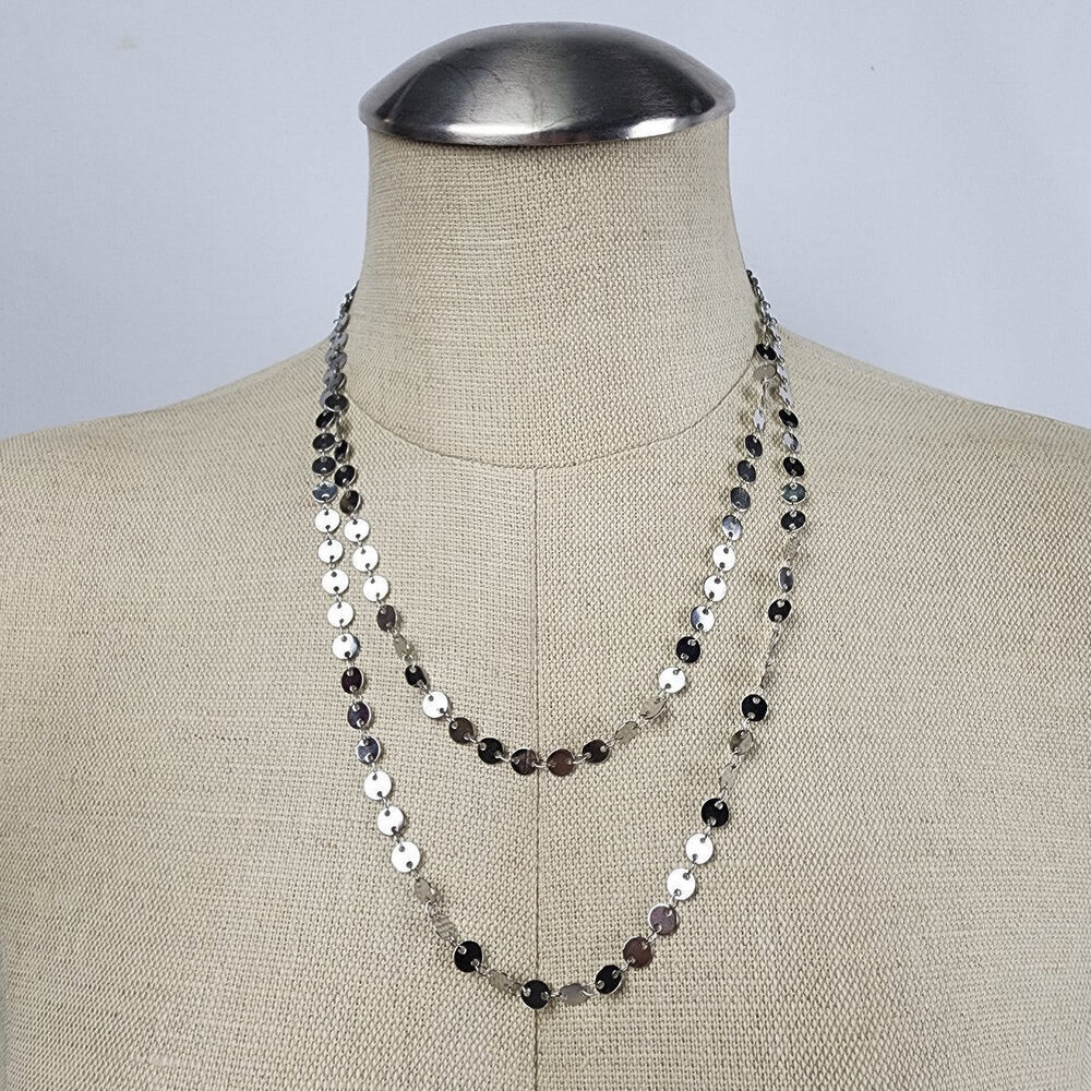 Tocara Silver Chain Link Layered Necklace